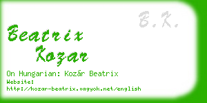 beatrix kozar business card